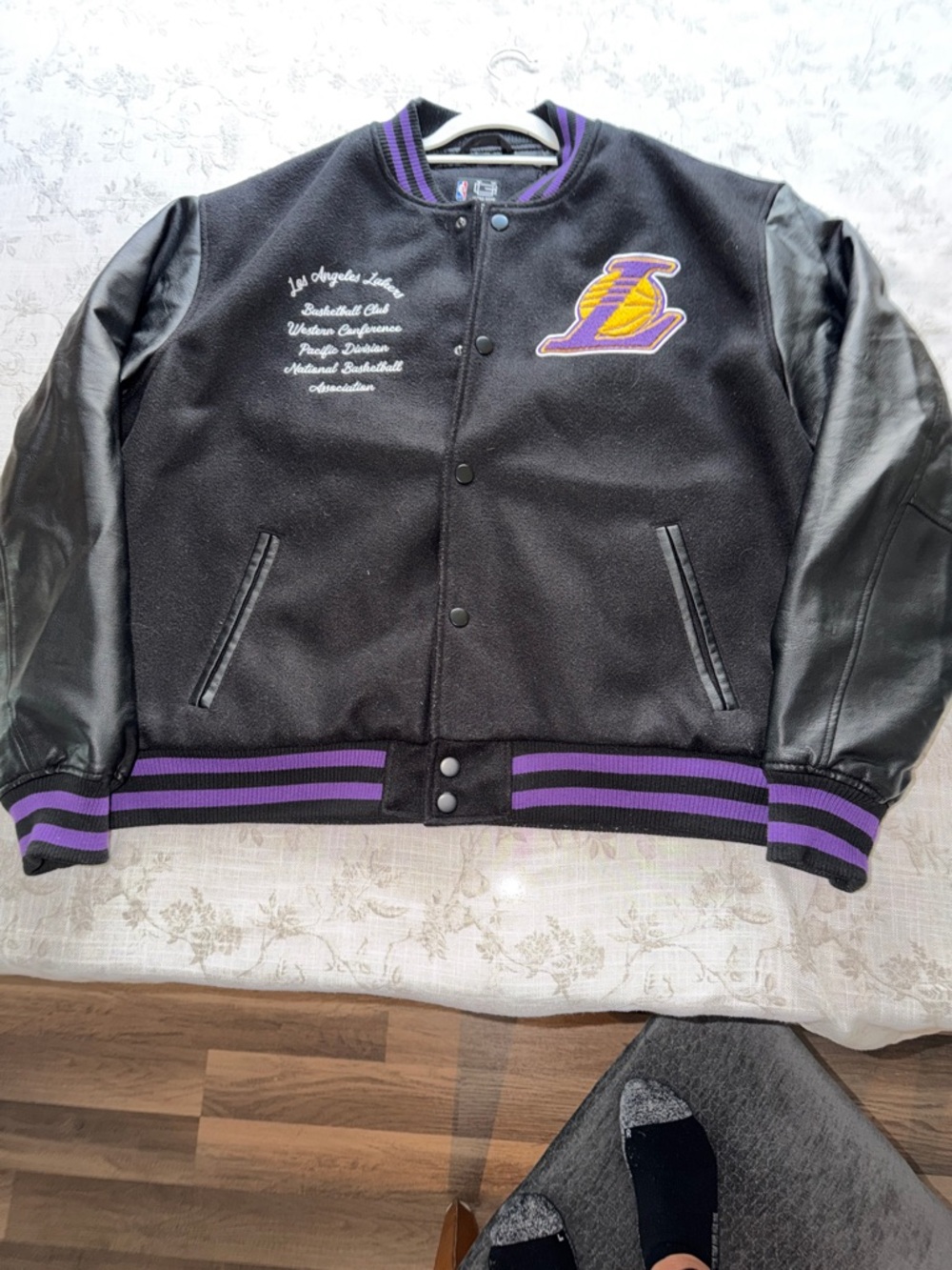 NBA Los Angeles Lakers Black & Purple Varsity Bomber Jacket